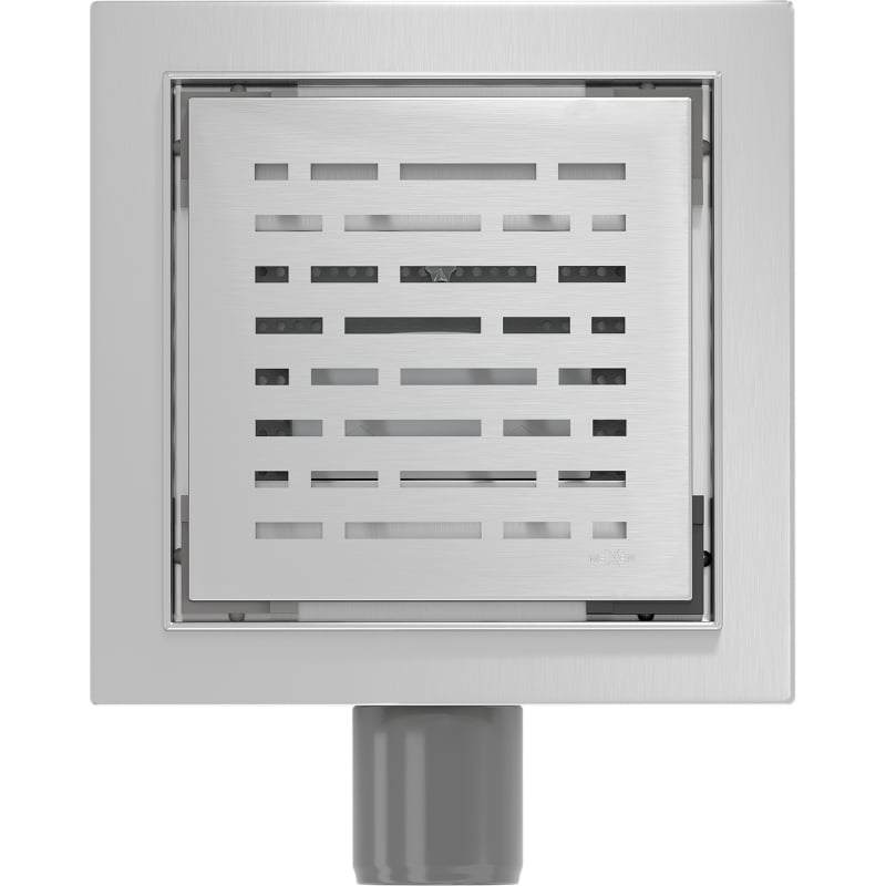 Mexen Flat-Q M01 kvadratisk golvbrunn 12 x 12 cm, inox - 1010312