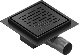 Mexen Flat-Q M01 τετράγωνη αποστράγγιση δαπέδου 12 x 12 cm, μαύρη - 1710312
