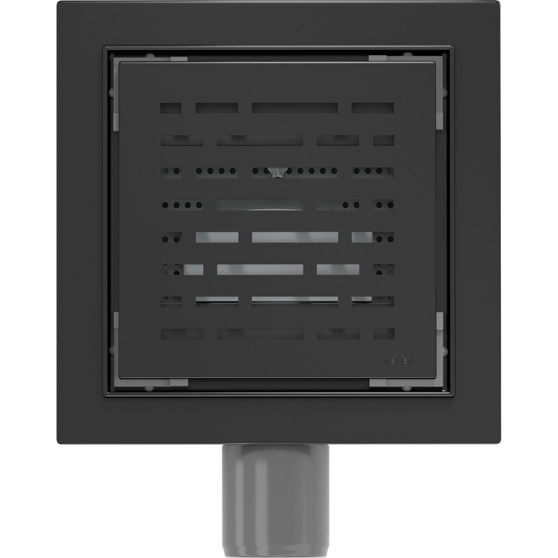 Mexen Flat-Q M01 vierkante vloerafvoer 12 x 12 cm, zwart - 1710312