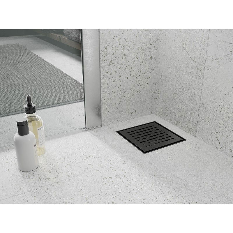 Mexen Flat-Q M01 talni odtok kvadratni 15 x 15 cm, črn - 1710315