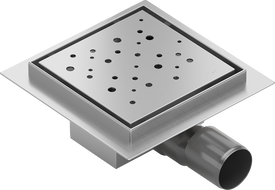 Mexen Flat-Q M12 quadratischer Bodeneinlauf 12 x 12 cm, Inox - 1010412