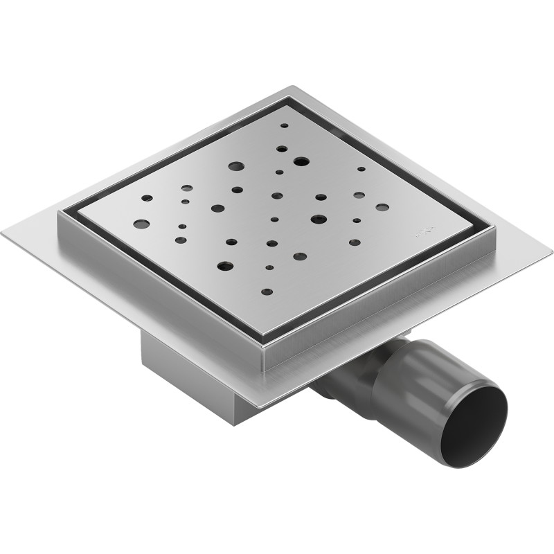 Mexen Flat-Q M12 golvbrunn fyrkantig 15 x 15 cm, inox - 1010415