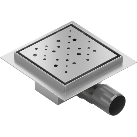 Mexen Flat-Q M12 golvbrunn fyrkantig 15 x 15 cm, inox - 1010415