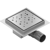 Mexen Flat-Q M12 golvbrunn fyrkantig 15 x 15 cm, inox - 1010415