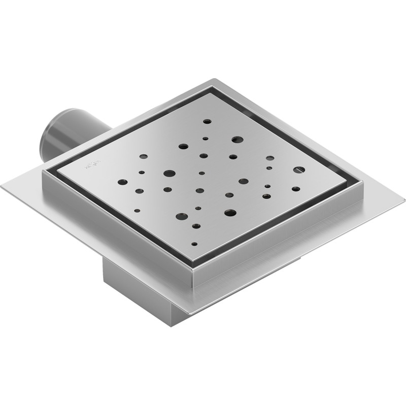 Mexen Flat-Q M12 golvbrunn fyrkantig 15 x 15 cm, inox - 1010415