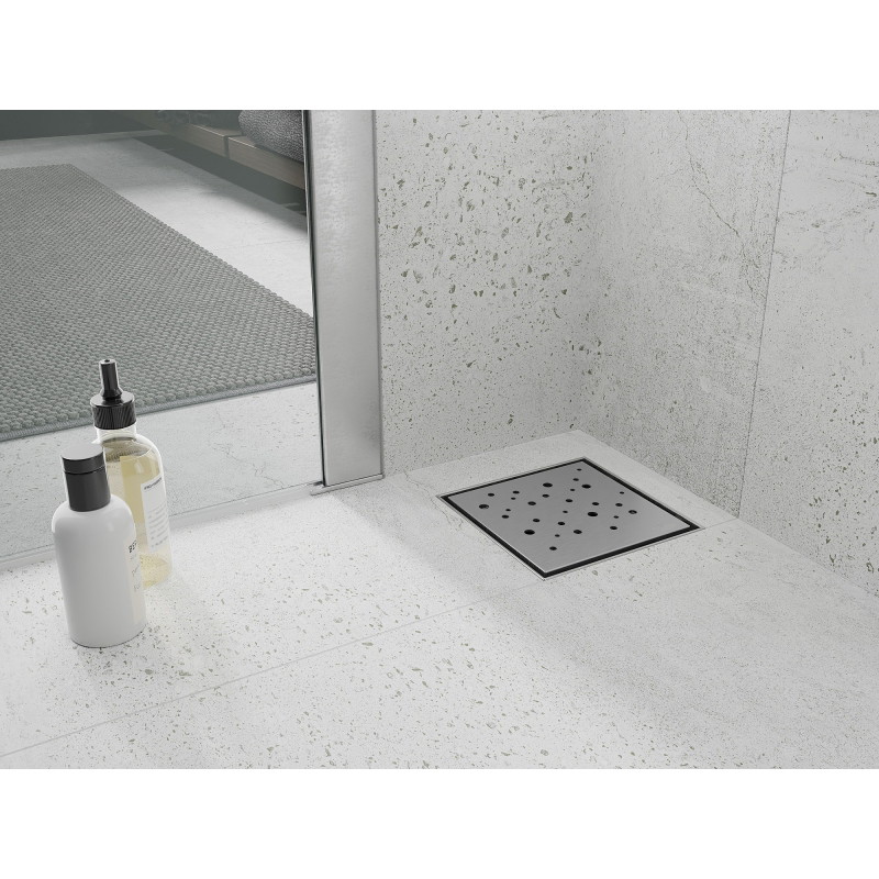 Mexen Flat-Q M12 golvbrunn fyrkantig 15 x 15 cm, inox - 1010415