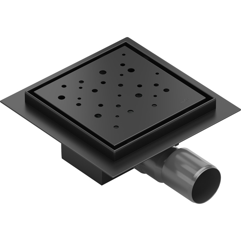 Mexen Flat-Q M12 floor inlet square 12 x 12 cm, black - 1710412