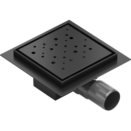 Mexen Flat-Q M12 floor inlet square 12 x 12 cm, black - 1710412