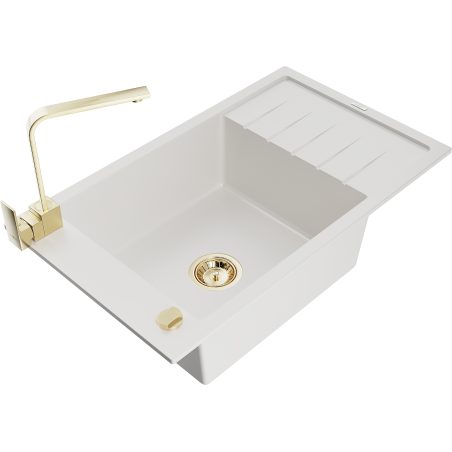 Mexen Elias νεροχύτης γρανίτης 1-θάλαμος με αποστραγγιστή και μπαταρία