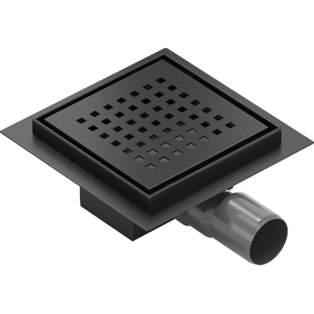 Mexen Flat-Q M08 τετράγωνη αποχέτευση δαπέδου 12 x 12 cm, μαύρη - 1710512