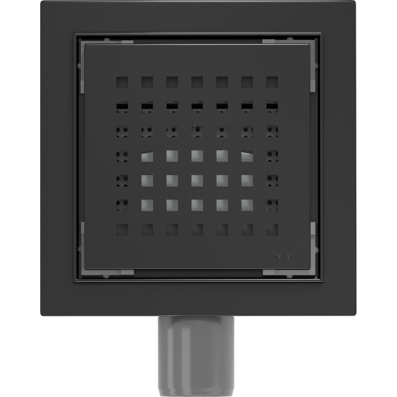 Mexen Flat-Q M08 vierkante vloerafvoer 15 x 15 cm, zwart - 1710515