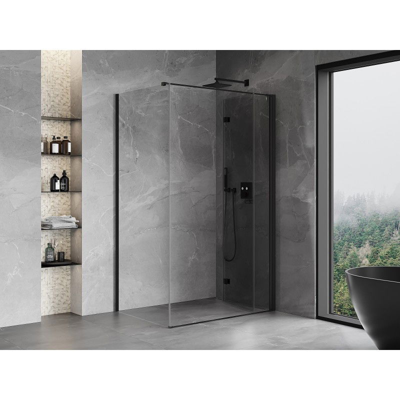 Mexen Mist-F folding shower enclosure right 105 x 70 cm, transparent, black - 8A6T-105-070-70-00-P