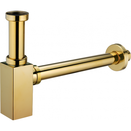 Mexen demi-siphon de lavabo carré, doré - 79960-50