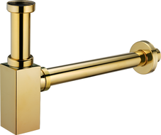 Mexen square washbasin half-siphon, gold - 79960-50