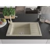 Mexen Elias 1-bowl granite sink with drainer and Rita kitchen tap, beige - 6511-69-670300-69
