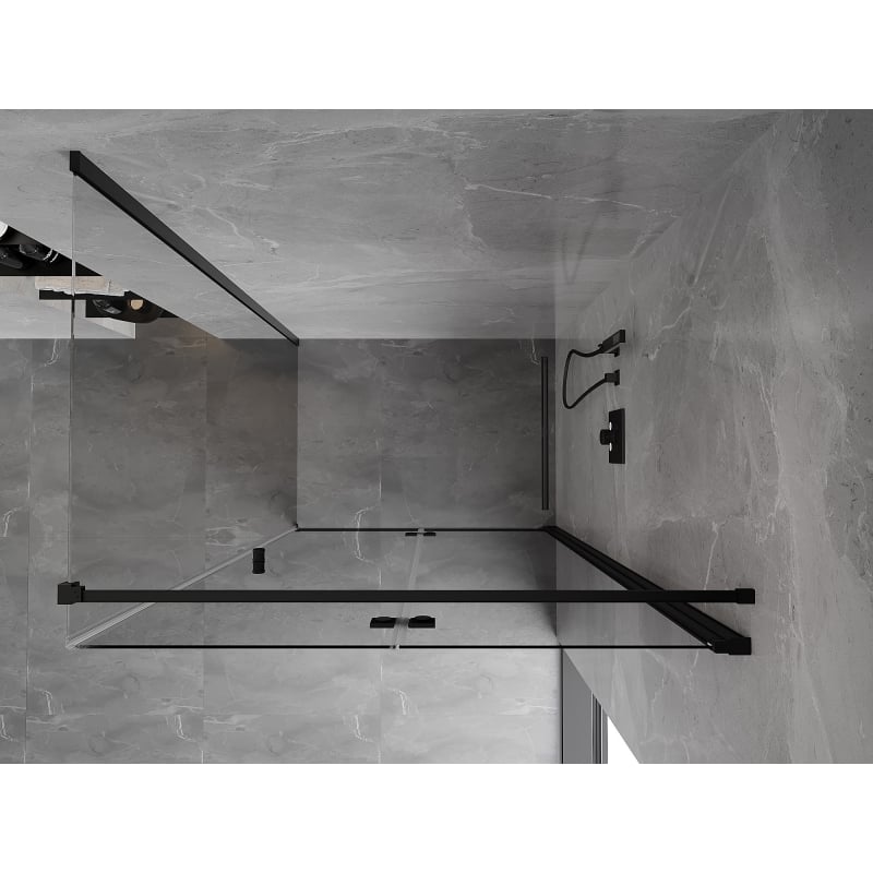 Mexen Mist-F kokkupandav dušinurk, parem, 120 x 80 cm, läbipaistev, must - 8A6T-120-080-70-00-P