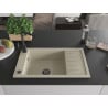 Mexen Elias 1-Bowl Granite Sink with Drainer and Kitchen Faucet Rita, Beige - 6511-69-670300-70