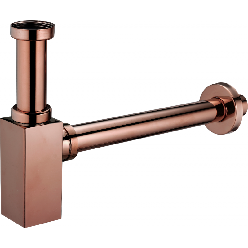 Mexen semisifón de lavabo cuadrado, oro rosa - 79960-60