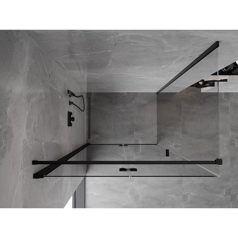 Mexen Mist-F cabine de douche pliante gauche 110 x 85 cm, transparent, noir - 8A6T-110-085-70-00-L