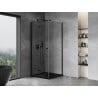 Mexen Mist-F kabina prysznicowa składana lewa 95 x 95 cm, transparent, czarna - 8A6T-095-095-70-00-L
