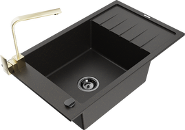 Mexen Elias νεροχύτης από γρανίτη 1-διαμερισμάτων με αποστράγγιση και