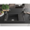 Mexen Elias fregadero de granito de 1 seno con escurridor y grifo de cocina Rita, negro salpicado - 6511-76-670300-00
