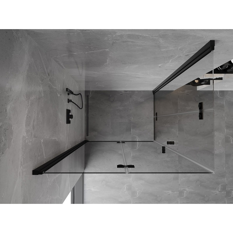 Mexen Mist-F Duo voltidega dušikabiin vasak 105 x 90 cm, läbipaistev, must - 8A6-105L-090P-70-00