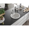 Mexen Diego 1-bowl granite sink with Rita kitchen tap, white - 6512-20-670300-00