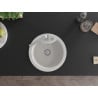 Mexen Diego 1-bowl granite sink with Rita kitchen tap, white - 6512-20-670300-00