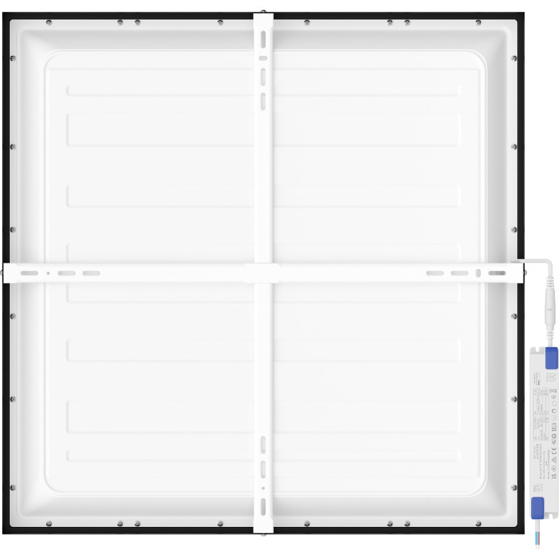 Mexen Brill-S Panneau LED de plafond monté en surface 60 x 60 cm, 40W, Neutre - 4000K, 3600 lm, noir - L205-060-060-4040-70
