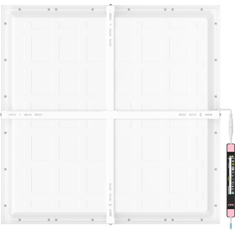 Mexen Brill-S LED pintapaneeli kattoon 60 x 60 cm, 48W, Neutraali - 4000K, 5280 lm, valkoinen - L206-060-060-4840-20