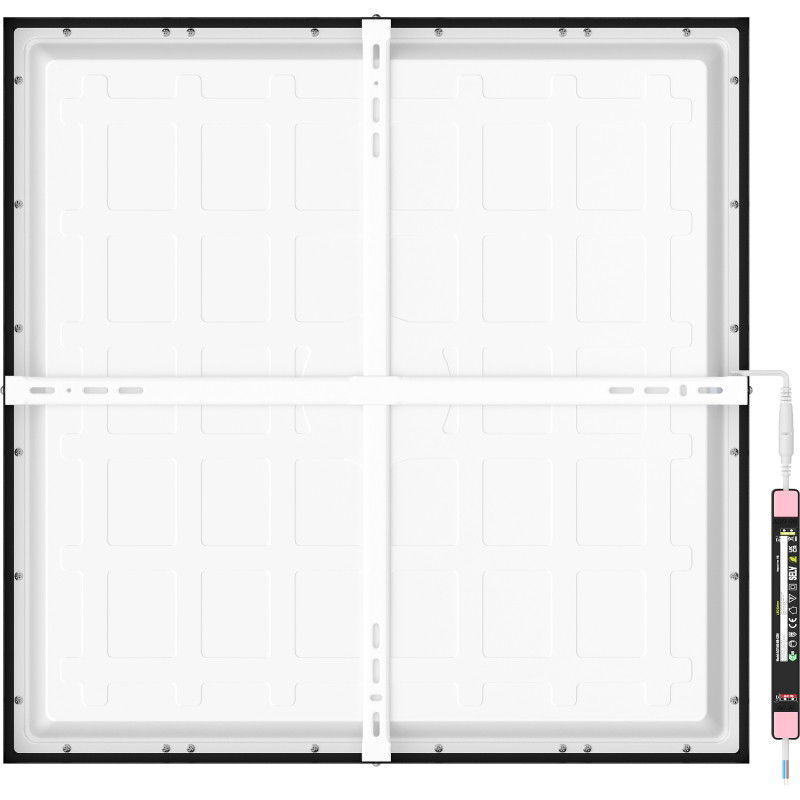Mexen Brill-S LED stropna plošča, površinska montaža, 60 x 60 cm, 48W, Nevtralna - 4000K, 4800 lm, črna
