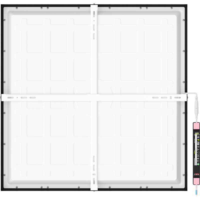 Mexen Brill-S virsmas LED griestu panelis 60 x 60 cm, 48W, Neitrāls - 4000K, 4800 lm, melns - L206-060-060-4840-70