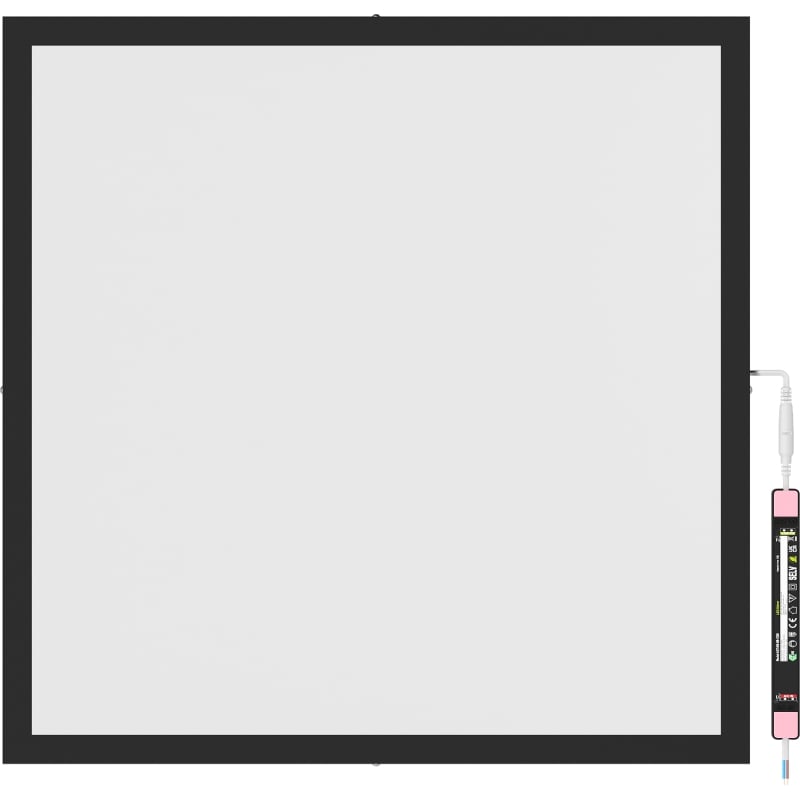 Mexen Brill-S LED-takpanel för ytmontage 60 x 60 cm, 48W, Neutral - 4000K, 4800 lm, svart - L206-060-060-4840-70
