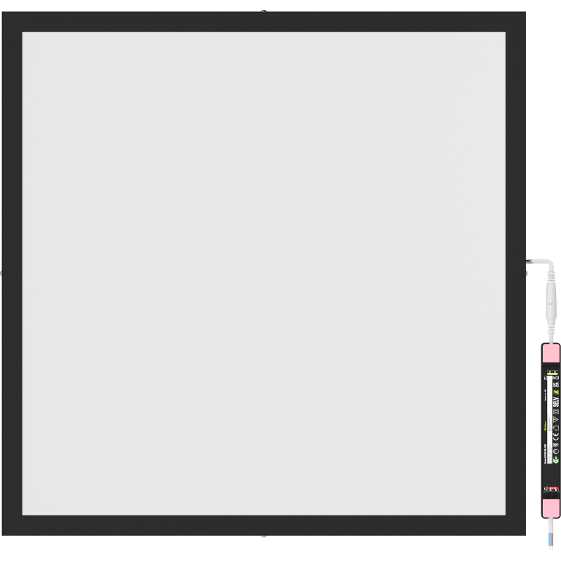 Mexen Brill-S virsmas LED griestu panelis 60 x 60 cm, 48W, Neitrāls - 4000K, 4800 lm, melns - L206-060-060-4840-70