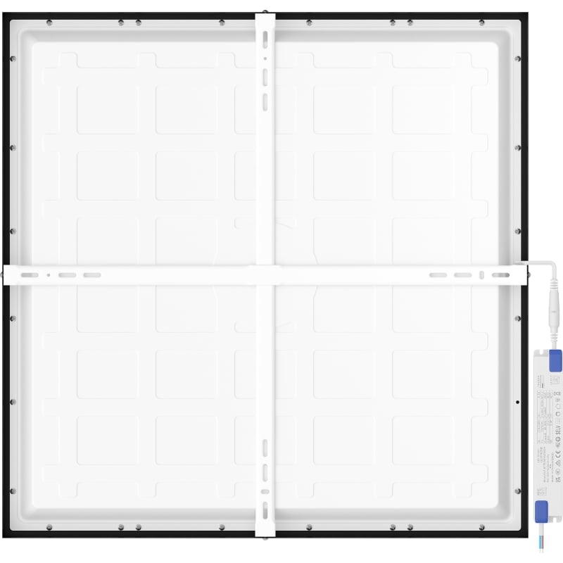 Mexen Brill-S panneau LED de plafond en saillie 60 x 60 cm, 36W, Neutre - 4000K, 3960 lm, noir - L207-060-060-3640-70