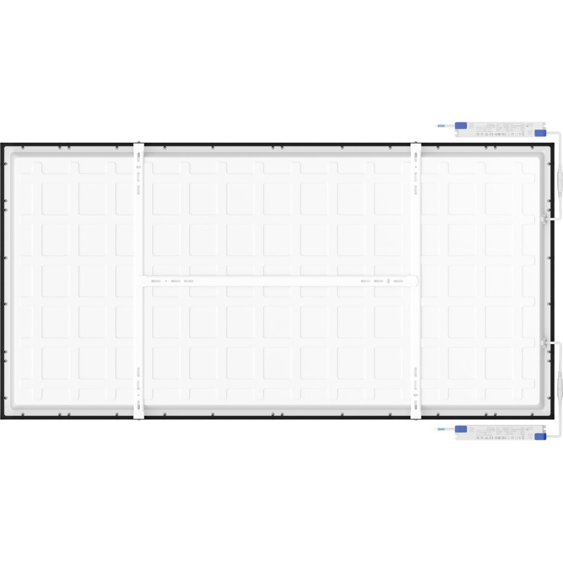 Mexen Brill-S opbouw LED plafondpaneel 120 x 60 cm, 60W, Neutraal - 4000K, 6600 lm, zwart - L207-120-060-6040-70