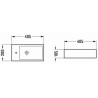 Mexen Inez parempoolne pinnapealne valamu 40 x 20 cm, must matt - 21484085R