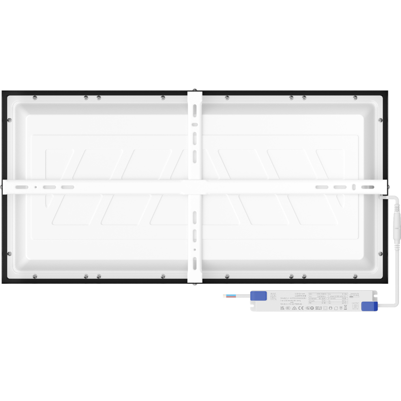 Mexen Brill-S LED griestu panelis, uz virsmas montējams, 60 x 30 cm, 24W, Neitrāls - 4000K, 2640 lm, melns