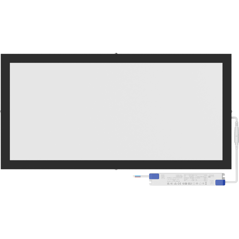 Mexen Brill-S LED griestu panelis virsmas montāžai 60 x 30 cm, 24W, Neitrāls - 4000K, 3456 lm, melns - L207-060-030-2440-70