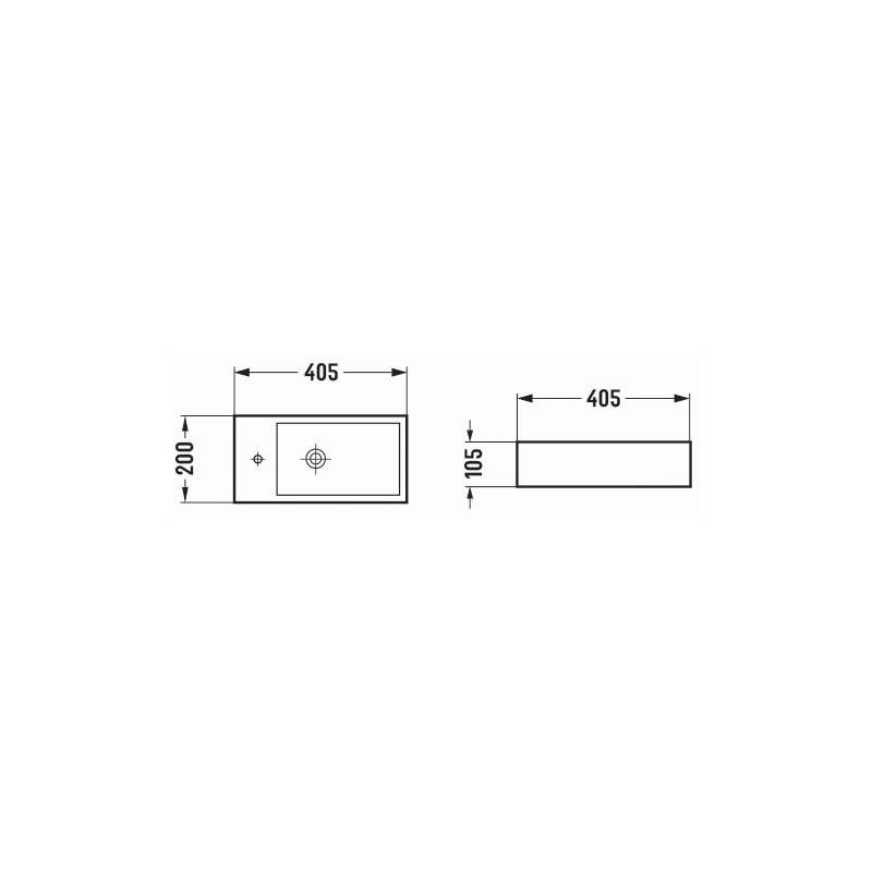 Mexen Inez rechte opzetwastafel 40 x 20 cm, lichtgrijze mat - 21484061R