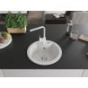 Mexen Diego single-bowl granite kitchen sink with Rita kitchen tap, white - 6512-20-670300-20