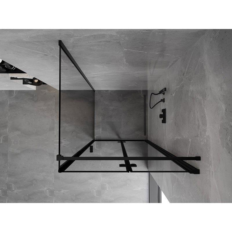 Mexen Mist-F folding shower enclosure right 80 x 80 cm, black frame, black - 8A6T-080-080-70-70-P
