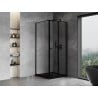 Mexen Mist-F kabina prysznicowa składana prawa 80 x 80 cm, czarna ramka, czarna - 8A6T-080-080-70-70-P