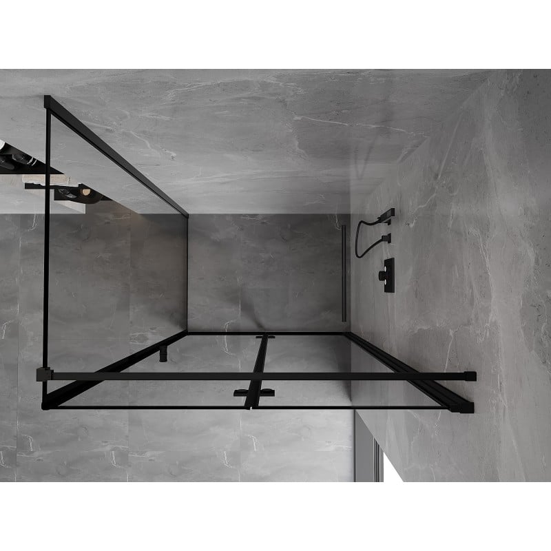 Mexen Mist-F foldable right shower cabin 120 x 85 cm, black frame, black - 8A6T-120-085-70-70-P
