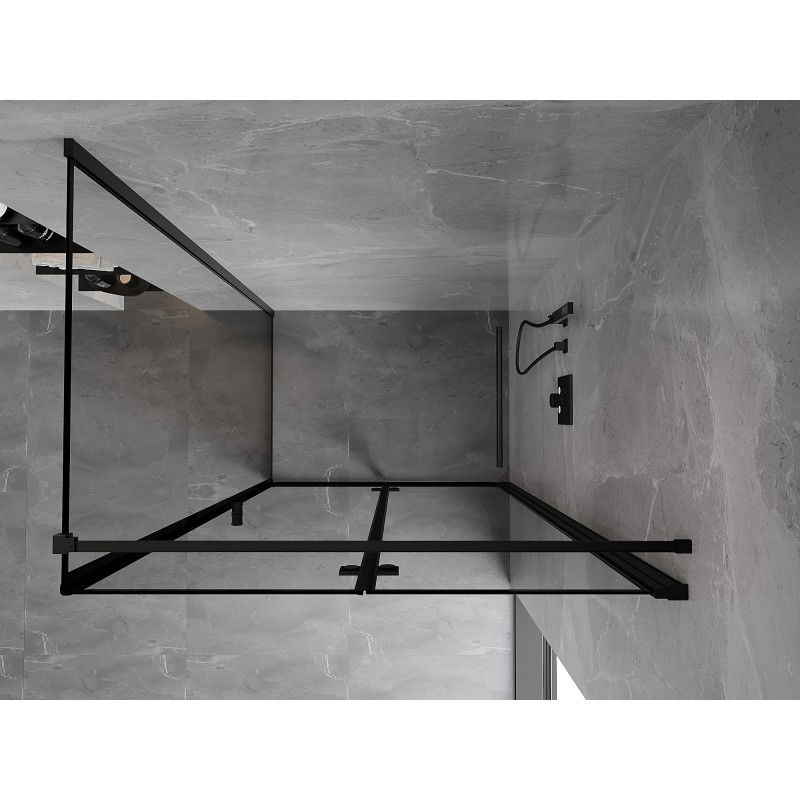 Mexen Mist-F cabine de douche pliante droite 85 x 95 cm, cadre noir, noir - 8A6T-085-095-70-70-P
