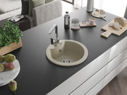 Mexen Diego lavello in granito 1-vasca con miscelatore da cucina Rita, beige - 6512-69-670300-00