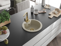 Mexen Diego Granit-Spullsteen mat enger Kummer mat Kichebatterie Rita, beige - 6512-69-670300-50