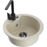 Mexen Diego lavello in granito 1-vasca con rubinetto da cucina Rita, beige - 6512-69-670300-70