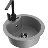 Mexen Diego lava-loiça em granito com 1 cuba e torneira de cozinha Rita, cinza - 6512-71-670300-70-B